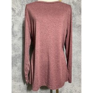 Sunbs Long Sleeve Top Womens XL Burgundy Heather Crew Neck EZsb Stretchy Relaxed